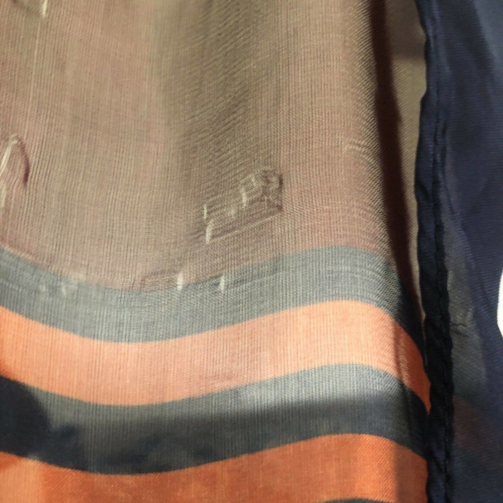 VINCE CAMUTO Designer 100% Silk Scarf Striped Sheer 17x70" Long Scarve - Picture 8 of 9